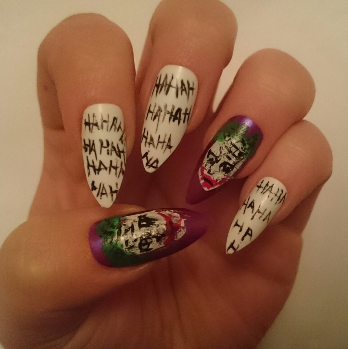 The Joker Glue On False Nails / The Suicide by NicolasNails14
