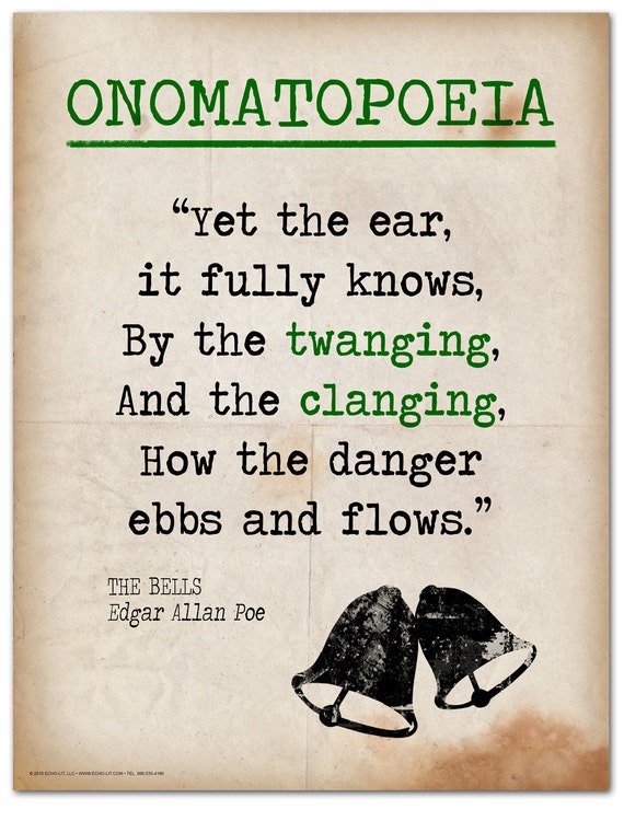 The Bells Onomatopoeia Quote Educational Art Print featuring