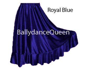 Satin 16 Yard Double Circle Skirt Belly Dance Gypsy Tribal Flamenco Boho Jupe IN - Foto 13