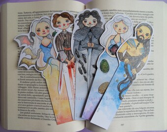 Game of Thrones Bookmark, Unique Bookmarks, Watercolor Print, Paper Bookmark