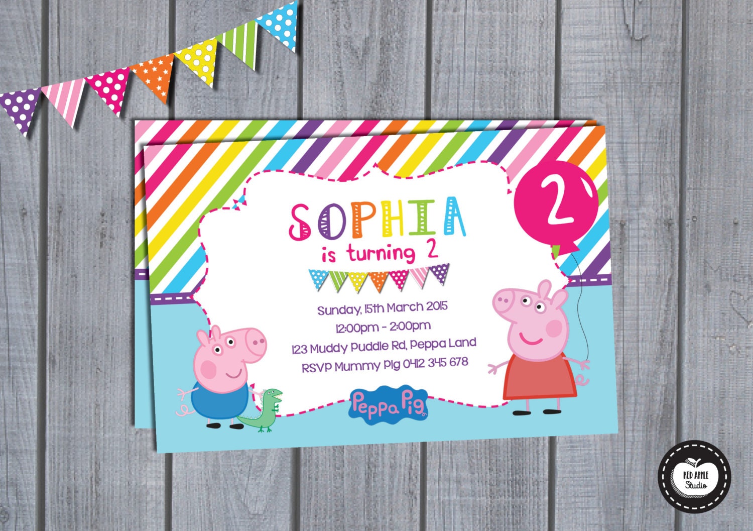 Peppa Pig Custom Invitations 9