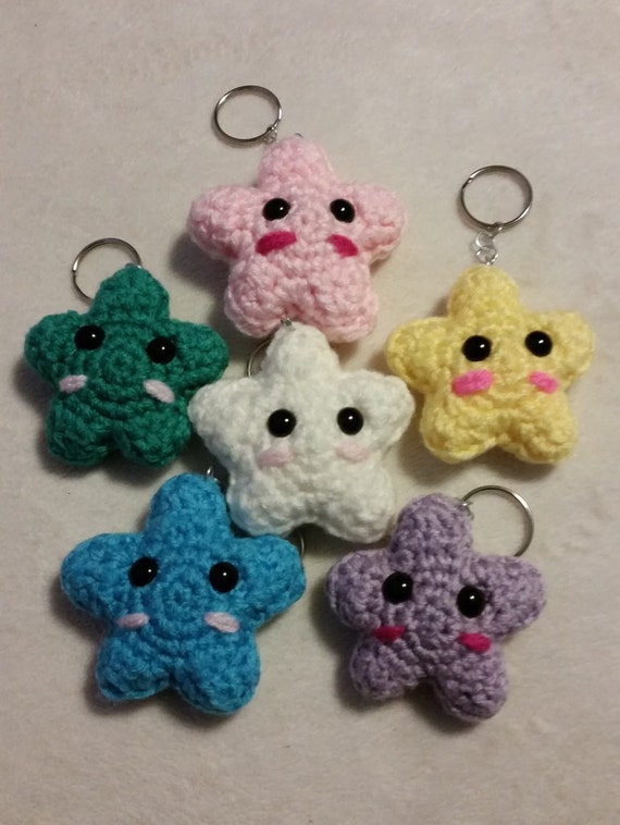 Crochet Star Keychain crochet star star keychain stuffed
