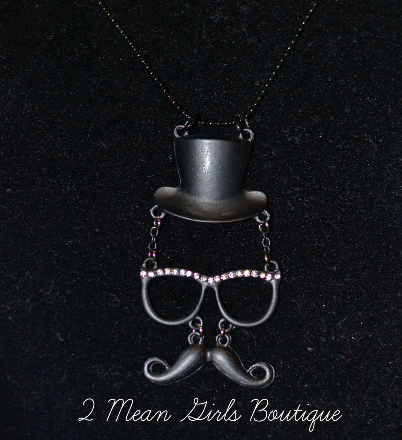 Mustache Necklace Statement Necklace Funny by 2MeanGirlsBoutique