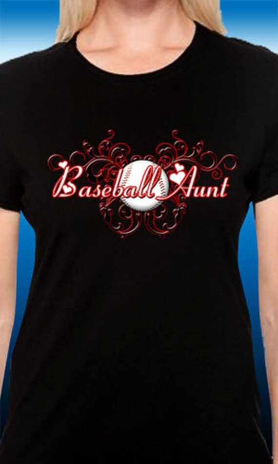 Baseball Aunt floral TShirt