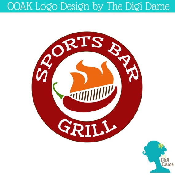 OOAK Premade Logo Design Mexican Grill Sports Bar by digidame