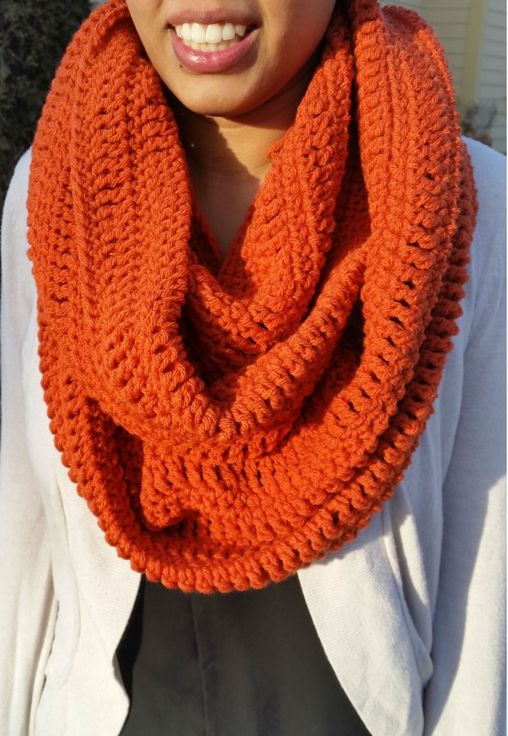 Pumpkin Infinity Scarf Orange Infinity Scarf Pumpkin Scarf