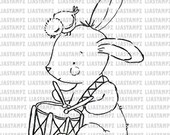 Digital stamp Easter Bunny. digistamp. Easter digi stamp.Bunny stamp.Bird digital stamp. LiaStampz