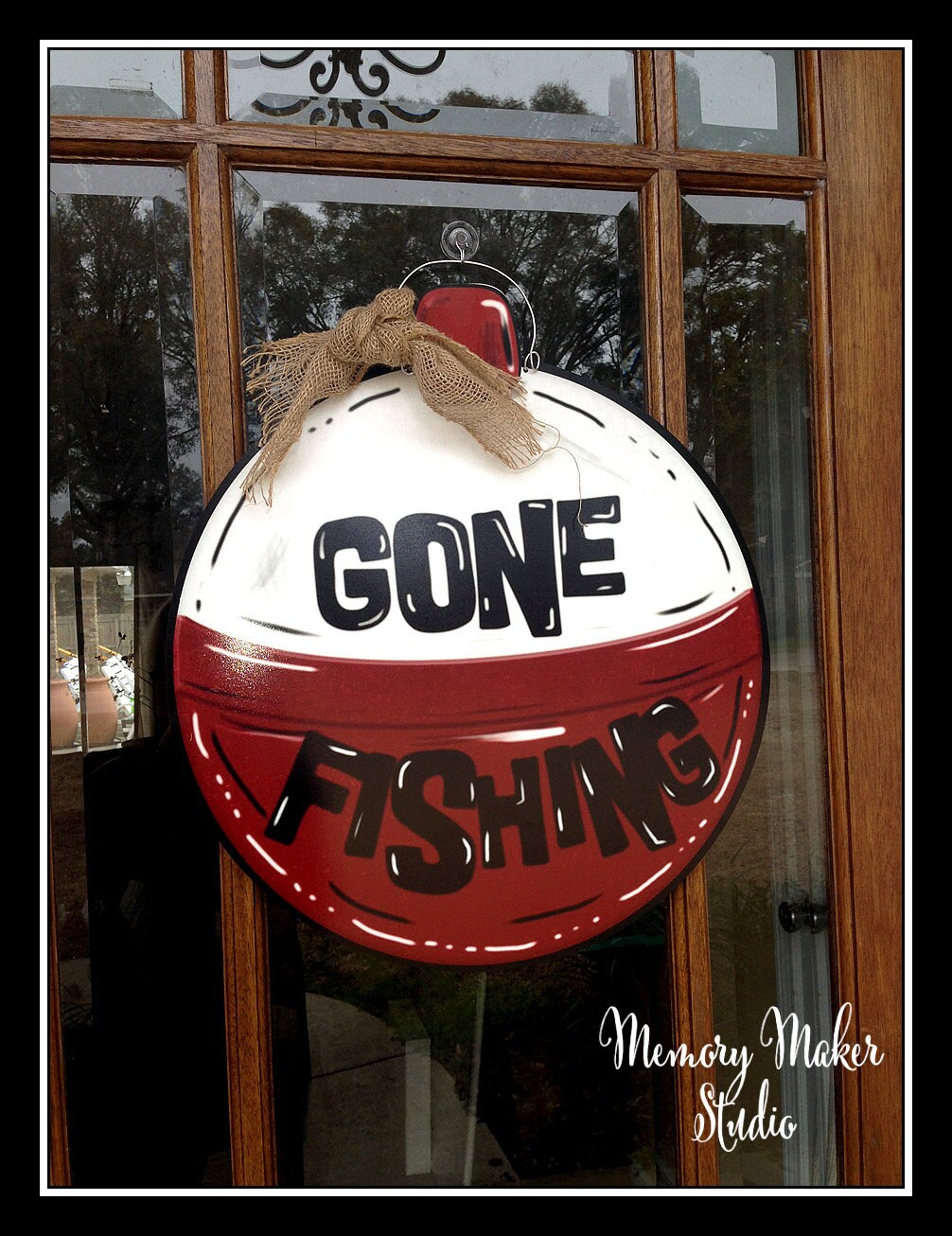 Gone Fishing Door Hanger made out of lightweight 1/8 PVC