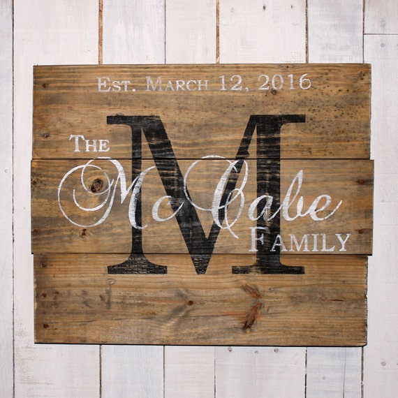 Custom Name Sign Pallet Last Name Wood by EverydayCreationsJen