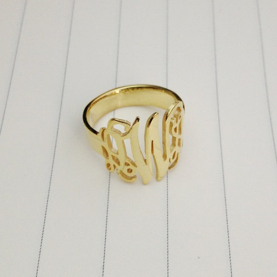 Gold Monogram RingInitial Monogram RingSilver Monogram