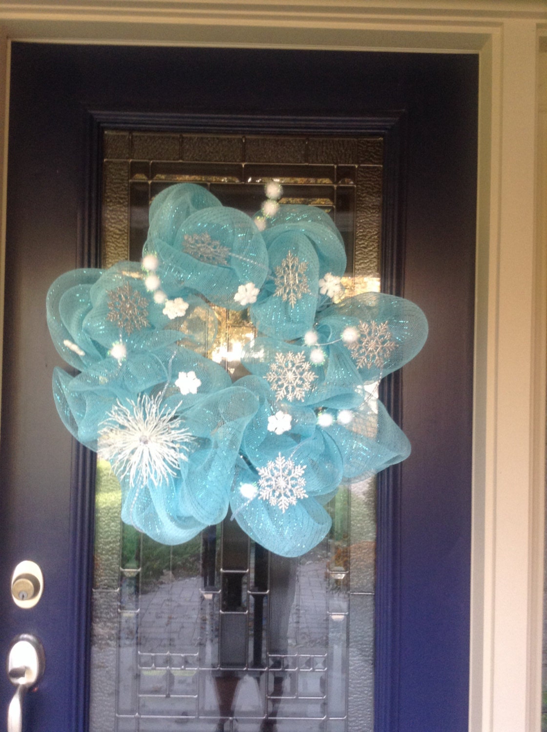 Winter Sparkle Deco Mesh Wreath