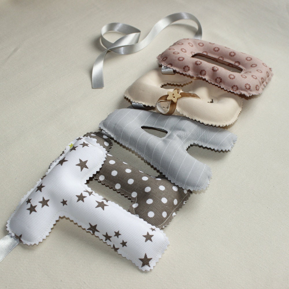 Lettres de tissu guirlande prénom décoration par popelinedeco