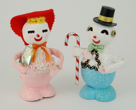 vintage christmas snowman figurines set of 2 made in japan vintage christmas snowman figurines set of 2 made in japan