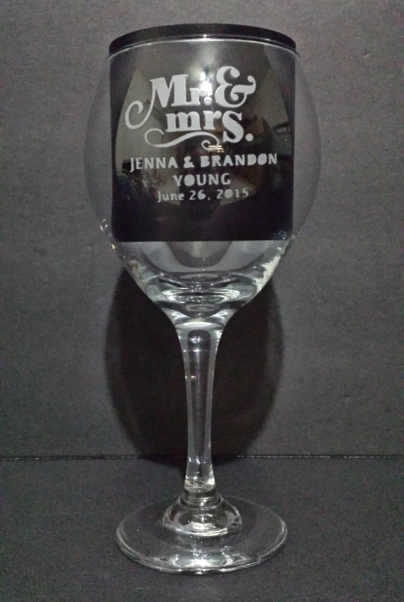 Personalized Wedding Wine Glasses 20 oz. Set of 2