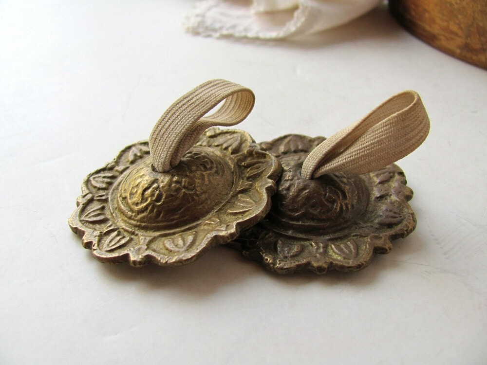Vintage Brass Finger Cymbals Musical Instrument