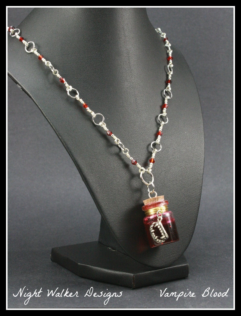 Vampire Blood Vial Pendant on Handcrafted Necklace One of a