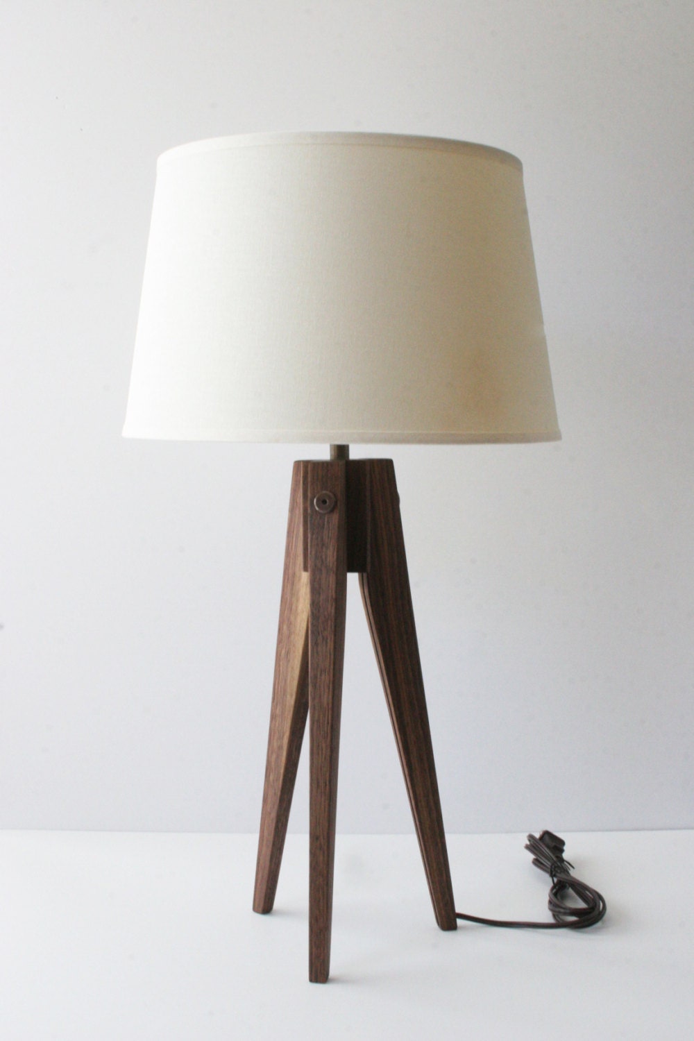Table Lamp Tripod Slim Walnut by naturalgrain on Etsy
