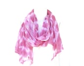 Cotton Muslin Scarf Wrap Shibori Pink Tie Dyed