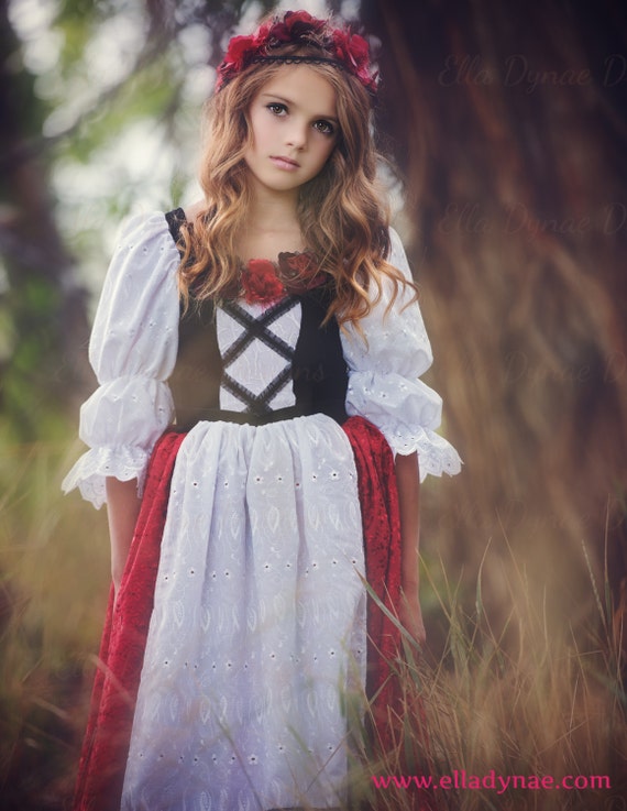 Little Red Riding Hood Costume Princess Peasant Dress by EllaDynae