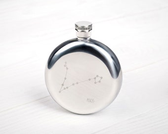 Custom Star Constellation flask | Choose any Zodiac Constellation | Zodiac themed gifts | Gift ideas for her | Flask for women | 8 oz