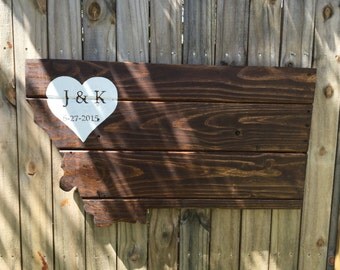 Wood pallet wedding Guest book Alternative sign- montana wedding decor- pallet handmade event Guest book- montana state wedding sign