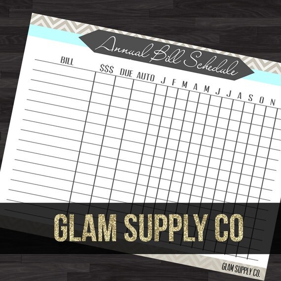 annual-bill-schedule-printable-chevron-blue-by-glamsupplyco