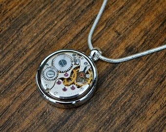 Watch Movement Necklace - 'A Moment in Time'
