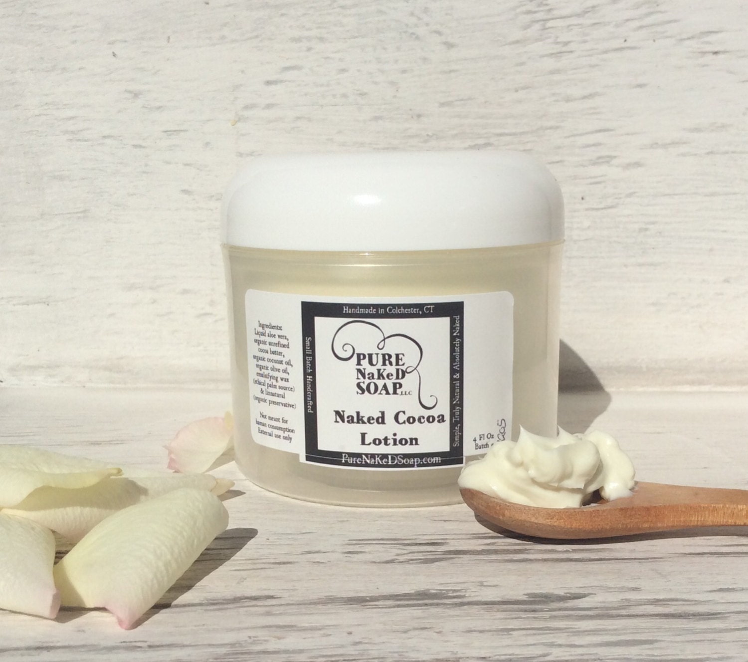 Organic Cocoa Butter Lotion Moisturizer Cream by PureNakedSoap