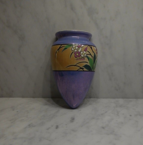 Vintage Wall Pocket Vase / Made in Japan / by ThistleBleu on Etsy