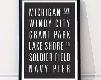 CHICAGO Subway Art Print - Customizable