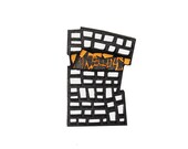 Modern, contemporary designer brooch, FREE Shipping by registered mail, lasercut wood, polymer clay, unique, handmade, steel pin