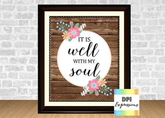 It Is Well With My Soul Printable Hymn Bible Verse Art Print