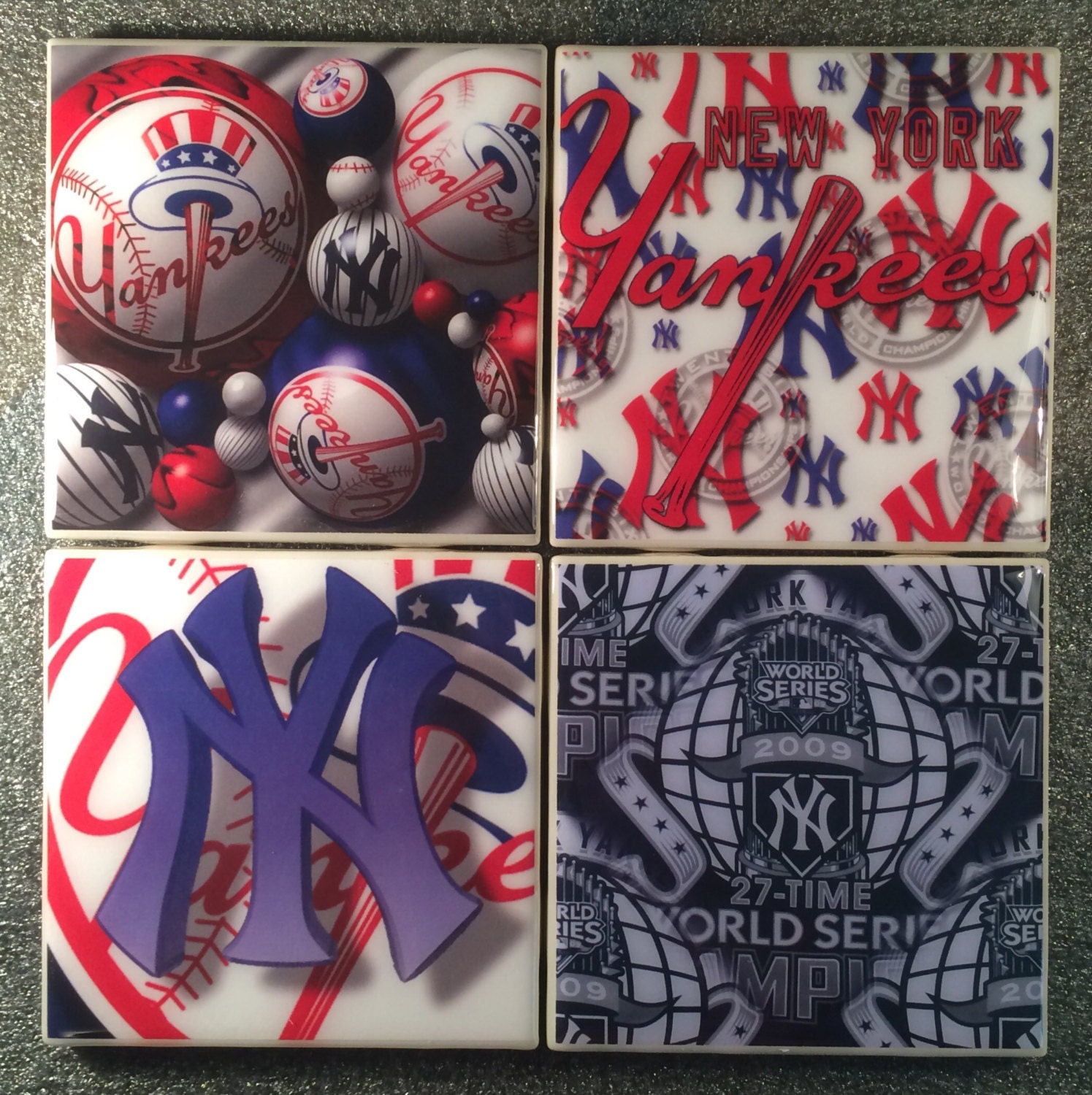 New York Yankees MLB Ceramic Coasters Set Of 4 By CoasterLily