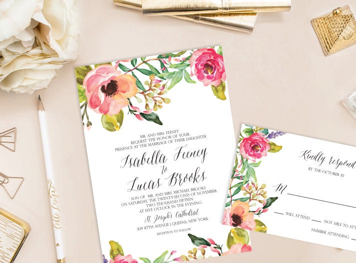 Isabella Printable Wedding Invitation (DIY Invitation 