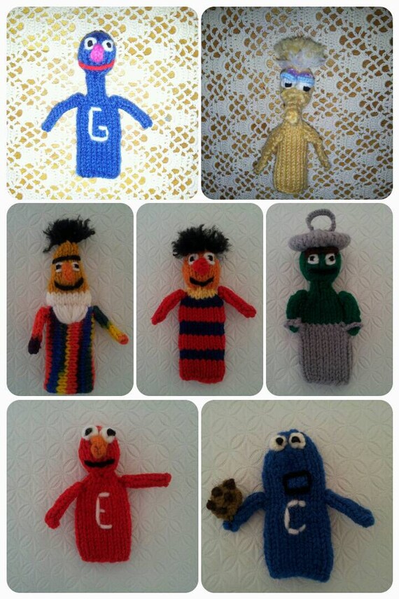 Sesame Street inspired finger puppets
