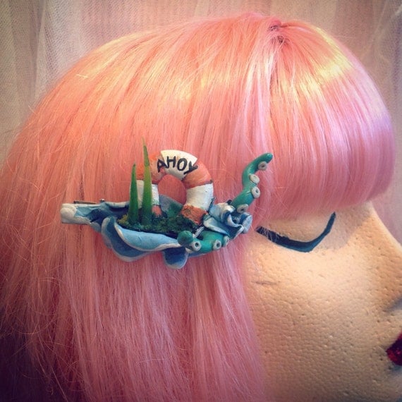 OOAK Handmade Wearable Art Steampunk Nautical Octopus Tentacle Sea Creature Monster Hair Hat Clip steampunk buy now online