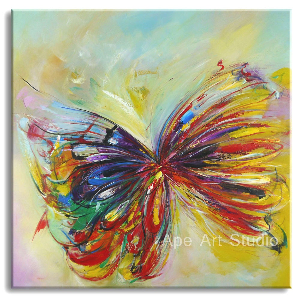 Butterfly oil paintingbutterfly artbutterfly by ApeArtStudio