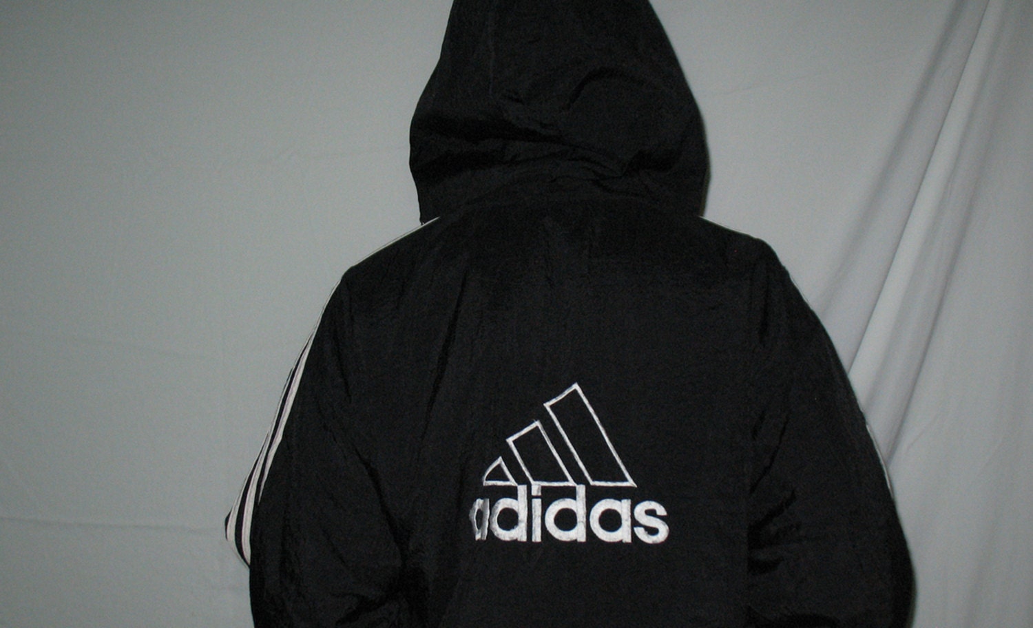 black and white adidas windbreaker