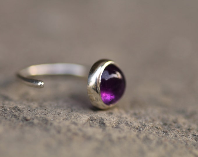 Set of two rings with Amethyst (price -30%) Amethyst ring Silver ring Gold set ring Gold ring with amethyst Natural stone ring Gift idea