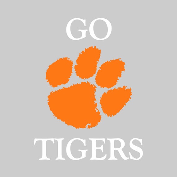 Items similar to Go Clemson Tigers Decal with Tiger Paw (Licensed) on Etsy