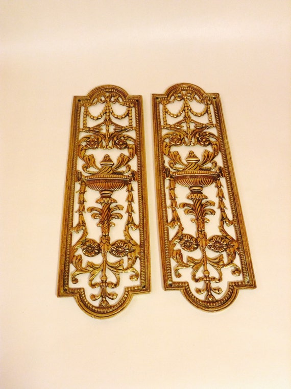 4 solid brass beautifully decorative door finger push plates