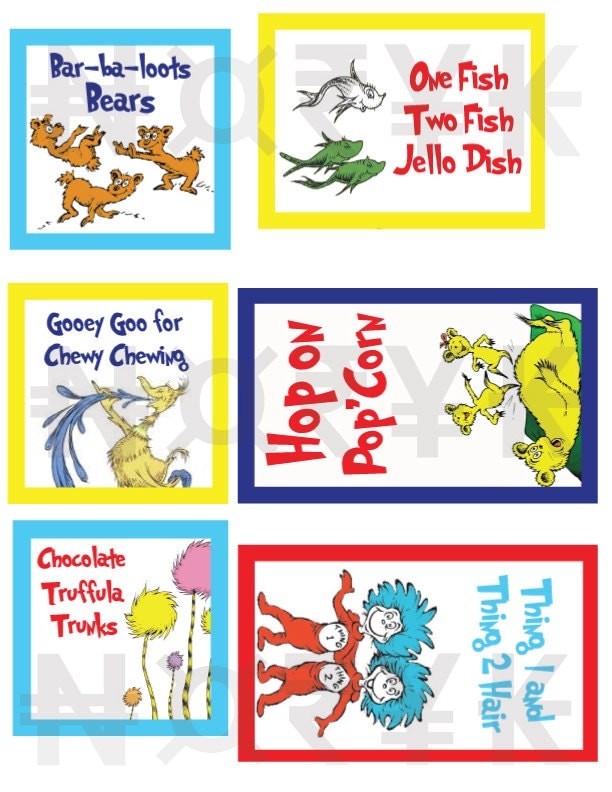 Dr Seuss Snack Printables Printable Word Searches