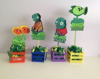 Plants vs. Zombies - EvaFoam - Wall Decor, 12 Favor Bags and 12 Centerpiece Picks Ideal for party decoration, or wall decoration