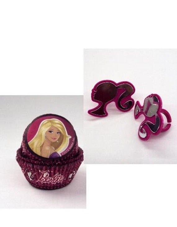 12 Barbie Rings with Barbie Baking Cups by on Etsy
