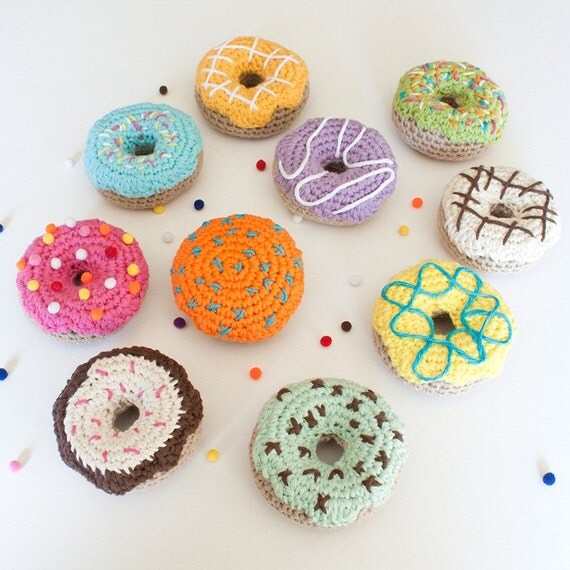 Set of 8 Minion Crochet Donuts
