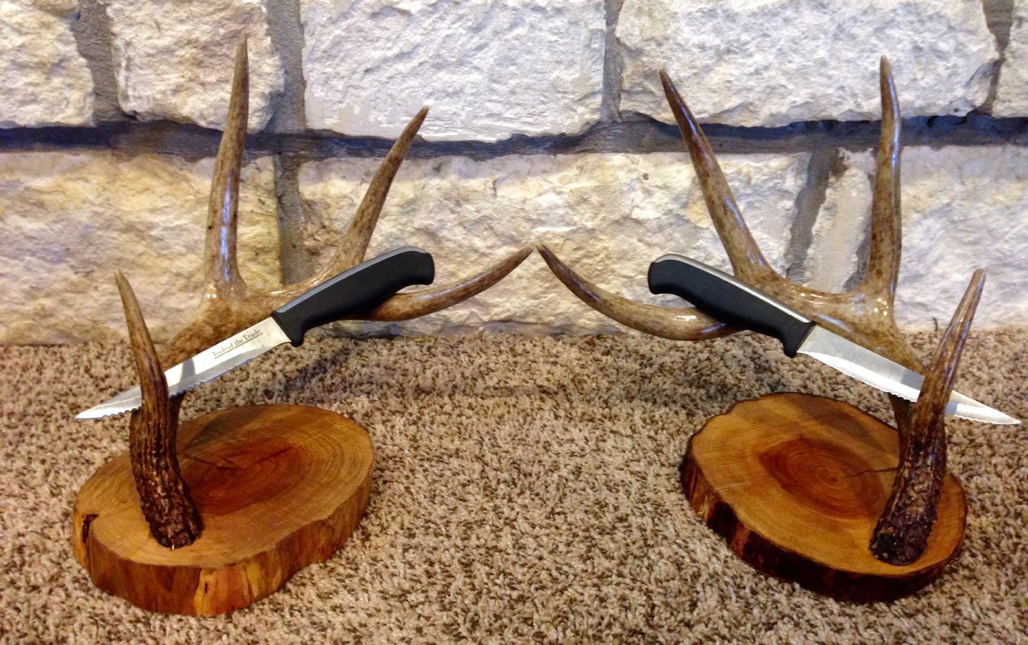 Antler Knife Display stand holder matching by SamYankieOutfitters