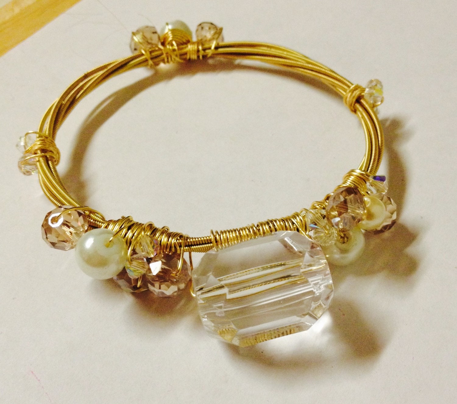 Handmade guitar string jewelrynontarnish gold by AshleighStrings