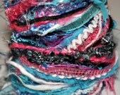 FIBERS, Yarn Fibers, Fringe Yarn, Teal, Pink, Aqua Fibers, Scrapbook fibers, Knitting Yarns, Crotchet Yarn, Scrapbook Fringe Active