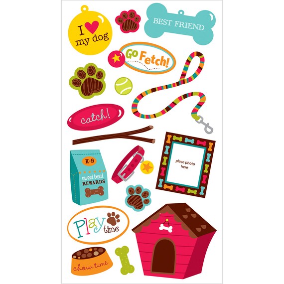Sticko Scrapbooking Stickers Pet Dog by MyStickerCollections