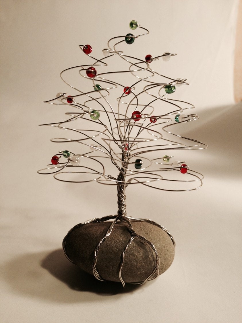 christmas tree sculpture wire tree glass beads by mytwistedart christmas tree sculpture wire tree glass beads by mytwistedart